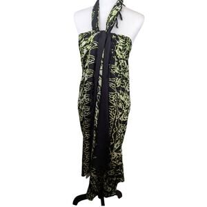 Alegre Batik Wrap/SarongHandmade Indonesia 45"x66" 100% rayon Black white green